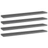 Gecheer Bookshelf Boards, High Gloss Grey Engineered Wood Replacement Panels, 15.7in x 15.7in x 0.6in, Organizer Display Planks for Bookcase, Storage Cabinet, Home Office view 1