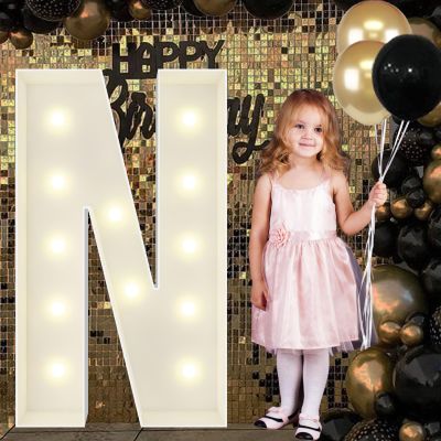 4FT Marquee Light Up Letters N, Big Marquee Letter for Baby Shower Birthday Engagement Wedding Marry Me Party Decor