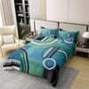 100% Cotton Geometric Comforter Cover Queen,Oil Painting Duvet Cover Watercolor Bedding,Circles Bedding Set,Blue Green Black Grey Quilt Cover,Modern Artwork Bedspread Cover with Zipper& Ties view 2