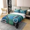 100% Cotton Geometric Comforter Cover Queen,Oil Painting Duvet Cover Watercolor Bedding,Circles Bedding Set,Blue Green Black Grey Quilt Cover,Modern Artwork Bedspread Cover with Zipper& Ties view 3