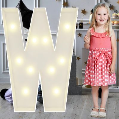 3FT Marquee Light Up Letters W, Big Marquee Letter for Baby Shower Birthday Engagement Wedding Marry Me Party Decor