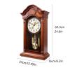 Desk Clock Wooden Clock Hour Reporting Living Room Retro Decorative Desk Clock Large Quartz Clock Clock Quartz view 2