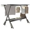 Clothes Drying Rack with High Hanger, Foldable Drying Racks for Laundry, Laundry Stand Height Adjustable, Rolling Clothes Horses Dryer Rack, Easy to Assemble, Indoor Outdoor Use view 1