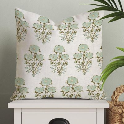 MangGou Mint Green Mughal Gardens Spring Floral Euro Sham Pillow Covers Chinoiserie Case Asian Throw Cushion Cover 20x20in Farmhouse Pillowcase Home Decor for Sofa Couch Bed Office Car (84w3rhb237vs)