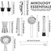 Bartender Kit Cocktail Shaker Set 11 Pcs Cocktail Shaker Set Bartender Kit with Stand Stainless Steel Bar Tool Set for Home Bar Cocktail Shaker Kit Cocktail Making Set (Color : Silver, Size : 550ml view 2