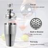 Bartender Kit Cocktail Shaker Set 11 Pcs Cocktail Shaker Set Bartender Kit with Stand Stainless Steel Bar Tool Set for Home Bar Cocktail Shaker Kit Cocktail Making Set (Color : Silver, Size : 550ml view 3