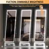 Hasipu Full Length Mirror with Lights, 58" x 18" LED Lighted Floor Standing, Full Body Dressing Hanging Mounted Mirror, Tempered Glass, Square White view 4