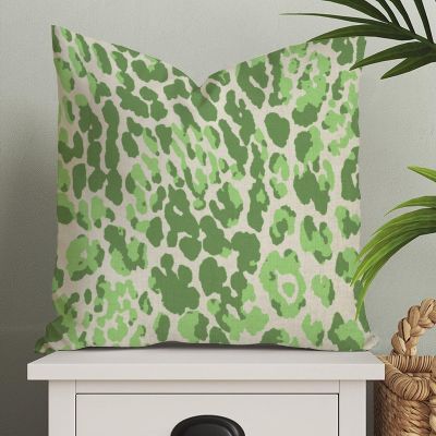 MangGou Antelope Pillow Covers Light Green Beige Cheetah Cushion Cover 26x26in Leopard Print Pillow Case Eurosham Accent Toss Pillowcase Rustic Decor for Sofa Living Room Bedroom
