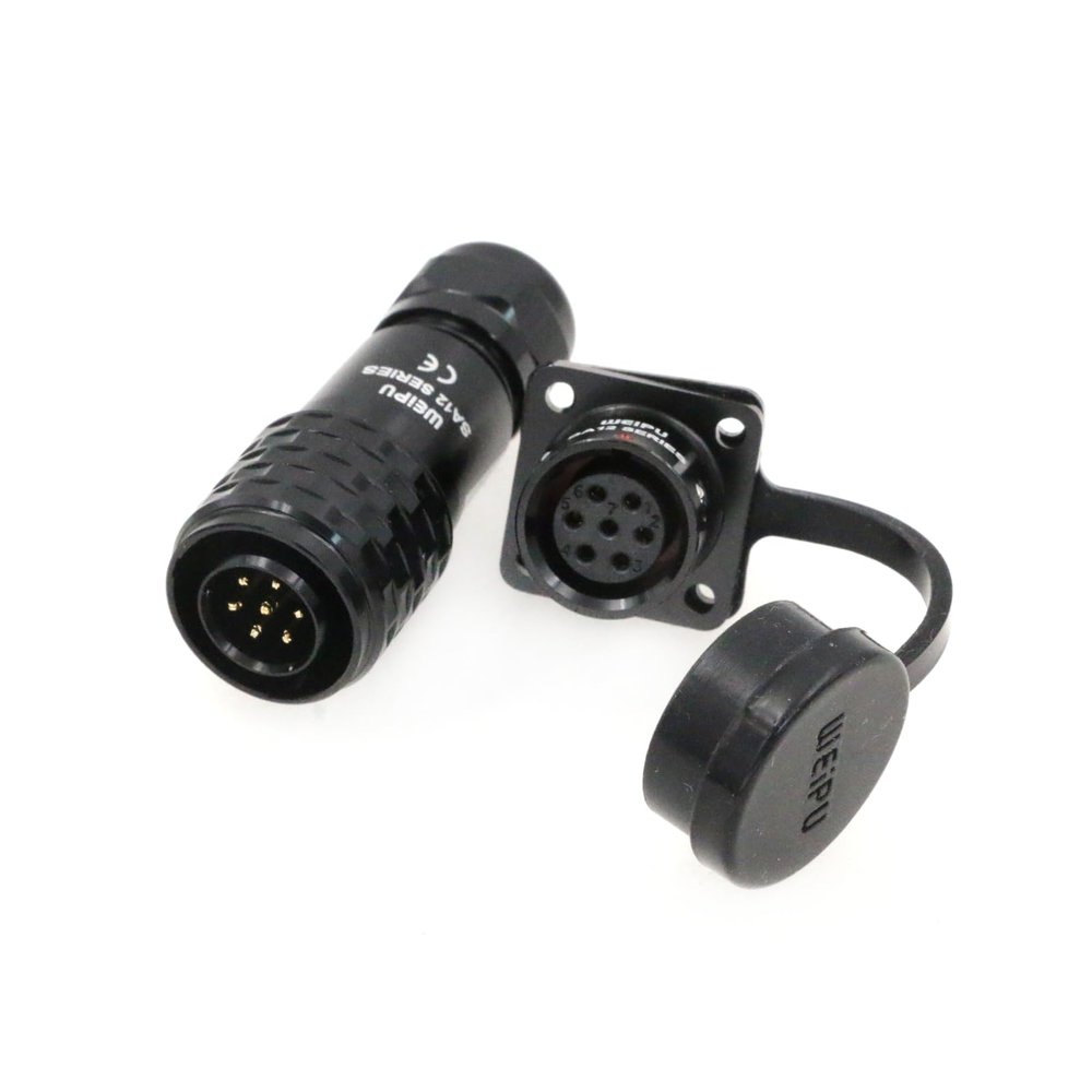 SZRMCC WEIPU SA12 7Pin Waterproof Connector 12mm Push Pull Solder Aviation Wire Connector Male Plug Female Socket for Automotive Industrial Electrical (7 Pin 5A)