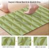 Abstract Geometric Bath Mat Rug Quick Dry Absorbent Rubber Backed Bathroom Mat Green Minimalist Bathroom Rugs Fit Under Door-Bath Mats Shower Rug for Bathroom Floor Mat in Front of Sink 24"x 36" view 3