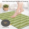 Abstract Geometric Bath Mat Rug Quick Dry Absorbent Rubber Backed Bathroom Mat Green Minimalist Bathroom Rugs Fit Under Door-Bath Mats Shower Rug for Bathroom Floor Mat in Front of Sink 24"x 36" view 4