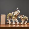 AOPPLSOT Elephant Sculpture Decorative Elephant Figurine Statue Decoration Living Room Office Bookcase Bedroom Resin Decor for Mom,Set l+m view 2