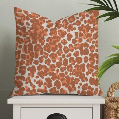 MangGou Orange and Light Brown Leopard Pillow Case Cheetah Throw Pillow Animal Print Cushion Cover Orange and Light Brown Antelope Pillow Covers 26x26in Pillowcase Decor for Couch Sofa Bed Car
