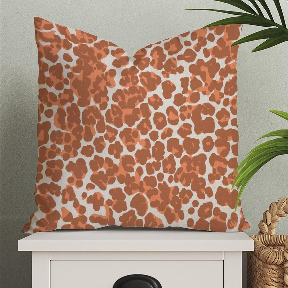 MangGou Orange and Light Brown Leopard Pillow Case Cheetah Throw Pillow Animal Print Cushion Cover Orange and Light Brown Antelope Pillow Covers 26x26in Pillowcase Decor for Couch Sofa Bed Car