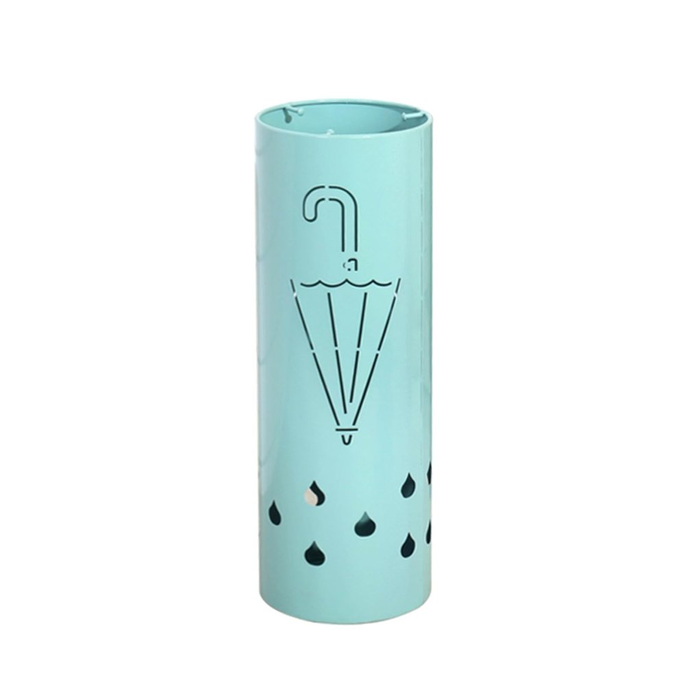 MELPHI Umbrella Stand Rack for Entryway, Hollow-Out Design, Freestanding Round Metal Umbrella Holder, Rain Collection Umbrella Organizer Bin for Home Office (Color : Green)