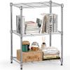 M MZG 450 lbs Wire Storage Shelving 3-Tier Utility Shelving Unit Steel Organizer Wire Rack for Home,Kitchen,Office,Chrome(11.8" D x 17.7" W x 26.4" H) view 1