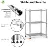 M MZG 450 lbs Wire Storage Shelving 3-Tier Utility Shelving Unit Steel Organizer Wire Rack for Home,Kitchen,Office,Chrome(11.8" D x 17.7" W x 26.4" H) view 4