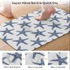 ALAGEO Summer Starfish Bath Mat Rug Quick Dry Absorbent Rubber Backed Bathroom Mat Beach Navy Blue Bathroom Rugs Fit Under Door-Bath Mats Shower Rug for Bathroom Floor Mat in Front of Sink 24"x 36" view 3