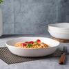 AmorArc 9.75'' Large Ceramic Pasta Bowls, 38oz Stoneware Wide Serving Bowls Set of 6 for Kitchen, Oven, Microwave&Dishwasher Safe Bowls with Wavy Rim for Fruit Pasta Salad Meal, Matte White view 3