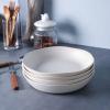 AmorArc 9.75'' Large Ceramic Pasta Bowls, 38oz Stoneware Wide Serving Bowls Set of 6 for Kitchen, Oven, Microwave&Dishwasher Safe Bowls with Wavy Rim for Fruit Pasta Salad Meal, Matte White view 4