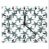FortuneHouse8 Wall Clock Summer Starfish Battery Operated Clocks Silent Non-Ticking Wallclock 10 Inch Beach Teal Square Wall Clocks for Living Room Bedroom Kitchen Office Bathroom Home Decor view 1