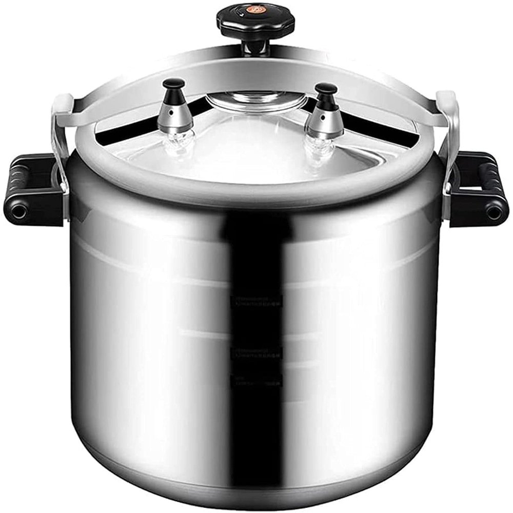 Explosion Proof Pressure Cooker,Large-Capacity Aluminum Alloy Gas Induction Cooker Pressure Canner for Commercial Canteen Household Kitchen (Color : Silver, Size : 22L)