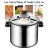 Explosion Proof Pressure Cooker,Large-Capacity Aluminum Alloy Gas Induction Cooker Pressure Canner for Commercial Canteen Household Kitchen (Color : Silver, Size : 22L) view 2