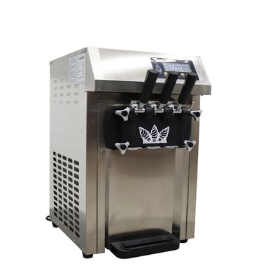 INTSUPERMAI Soft Ice Cream Mahcine 3 Flavors Commercial Soft Ice Cream Maker Stainless Steel Soft Serve Ice Cream Machine Fruit Dessert Yogurt Ice Cream Maker 110V
