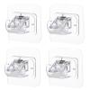 4Pcs No Drill Curtain Rod Brackets - Self Adhesive Holder Hooks, Nail Free Adjustable Hangers for Bathroom Kitchen (Transparent) view 1