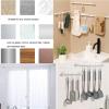 4Pcs No Drill Curtain Rod Brackets - Self Adhesive Holder Hooks, Nail Free Adjustable Hangers for Bathroom Kitchen (Transparent) view 2