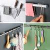 4Pcs No Drill Curtain Rod Brackets - Self Adhesive Holder Hooks, Nail Free Adjustable Hangers for Bathroom Kitchen (Transparent) view 3