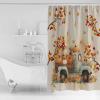 Thanksgiving Shower Curtain for Bathroom 48" x 72" Fall Pumpkin Truck Maple Leaves Autumn Shower Curtain with Hooks Polyester Waterproof Home Bathtub Decor view 2