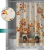 Thanksgiving Shower Curtain for Bathroom 48" x 72" Fall Pumpkin Truck Maple Leaves Autumn Shower Curtain with Hooks Polyester Waterproof Home Bathtub Decor view 3