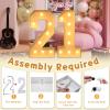 imprsv 3FT Light Up Numbers, Marquee Numbers 21st Birthday Decorations for Her Him, 21st Birthday Women Foam Board Anniversary Party Decorations Arch Kit (DIY) view 3