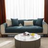vctops Rustic Linen Textured Couch Sofa Cover Solid Color Non Slip Sectional Couch Covers Soft Sofa Slipcover for Dogs, Children, Pets Furniture Protector (Dark Green,36"x47") view 2