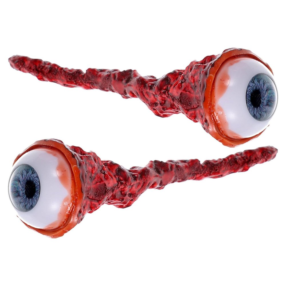 Toyvian Halloween Bloody Eyeball Props 2 Pcs Realistic Fake Eyes Decoration for Haunted House Party Trick or Treat Accessories