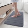 Buganda Memory Foam Bath Mat, 44" x 24", Ultra Soft and Non-Slip Bathroom Rugs, Water Absorbent and Machine Washable Bath Rug Runner for Bathroom, Shower, and Tub, Dark Grey view 1