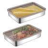 2 Pcs Cheese Container for Fridge, Stainless Steel Cheese Storage Containers with Lids Airtight Cheese Keeper for Refrigerator Dishwasher Safe Cheese Holder for Pantry, Counter, Refrigerator view 1