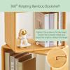 4-Tier Modern Rotating Bamboo Bookcase, DIY Free-Standing Bookshelf Large Capacity Creative Open Book Cabinet, 2 in 1 Nightstand Storage Organizer Lattice Shelf for Home, Office, Living Room, 4-Cube view 3