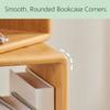 4-Tier Modern Rotating Bamboo Bookcase, DIY Free-Standing Bookshelf Large Capacity Creative Open Book Cabinet, 2 in 1 Nightstand Storage Organizer Lattice Shelf for Home, Office, Living Room, 4-Cube view 4