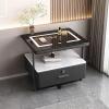 FZYUAN Modern Nightstand with Charging Station and with Fingerprint Lock Drawer Smart Nightstand End Side Table LED Light Bedside Table Bedside Cabinet for Living Room, Bedroom,Black view 1