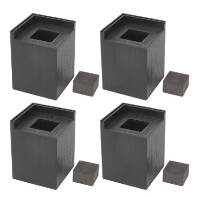 QANYEGN 4PCS straight Bed Risers, 4in Black Furniture Frame Lift, Bed Elevators, Ideal for Enhance Stability and Height of Sofas