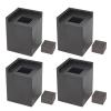 QANYEGN 4PCS straight Bed Risers, 4in Black Furniture Frame Lift, Bed Elevators, Ideal for Enhance Stability and Height of Sofas view 1