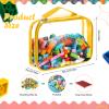 Sanwuta 6 Packs Toy Storage Bags, PVC Organizing Case Bags with Zipper, Waterproof Toy Container for Board Games, Building Blocks, Puzzles, Small Toys and Kids Books(Large,Bright Color) view 2