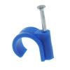CLENEA 48pcs PVC Pipe Clamp 16/20MM Circle Electrician Tube Support Hook Nylon Steel Nails Line Cable Clips Wire Wall Fixed Holder (Color : 20mm Blue) view 4
