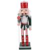 VOSAREA Christmas Nutcracker Figure Wooden Nutcracker Figurine Xmas Solider Statue Desktop Ornament for Table Shelves Fireplace Mantel Bookcase (25CM) view 1