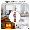 VOSAREA Christmas Nutcracker Figure Wooden Nutcracker Figurine Xmas Solider Statue Desktop Ornament for Table Shelves Fireplace Mantel Bookcase (25CM) view 4