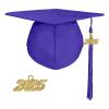 goprety Matte Graduation Cap with 2025 Tassel Unisex Graduation Hat for High School & Bachelor Purple view 1