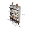 EFLAL Modern Green Wooden Freestanding Slim Shoe Cabinet, 70*26*118cm, Entryway, 18cm Single-Layer & 26cm Double-Layer Storage, 1 Door, 2 Drawers, Adjustable Shelf view 2