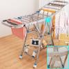 ATYUJKB Clothes Drying Rack Outdoor, Laundry Drying Rack Foldable with Wheels, Laundry Stand Organizer, Stainless Steel Laundry Room Drying Racks, Saves Space (150cm/59in) view 3